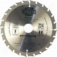 Griešanas disks kokam CMT Contractor; 190x2.2x30; Z24; 20°