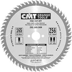 Griešanas disks kokam CMT 292; 165x2,2x20,0 mm; Z56; 10°