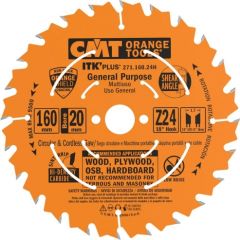Griešanas disks kokam CMT 271; 160x1.7x20; Z24; 18° Zāģripas