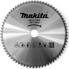 Griešanas disks alumīnijam Makita; 260x2,8x30,0 mm; Z70; 5°