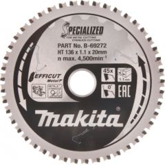 Griešanas disks metālam Makita Efficut; 136x20x1,1 mm; Z45