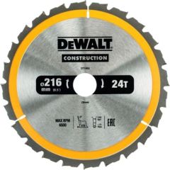Griešanas disks kokam DeWalt DT1952; 216x30 mm; 24T