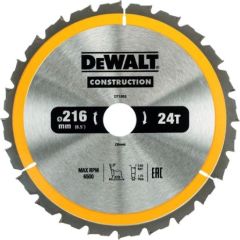 Griešanas disks kokam DeWalt DT1952; 216x30 mm; 24T Zāģripas