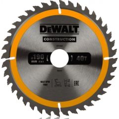 Griešanas disks kokam DeWalt Construction; 190x30 mm; Z40