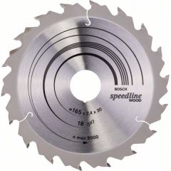 Griešanas disks kokam Bosch SPEEDLINE WOOD; 165x2,4x30,0 mm; Z18; 15°