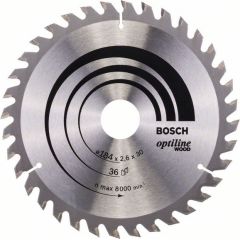 Griešanas disks kokam Bosch OPTILINE WOOD; 184x2,6x30,0 mm; Z36; 15°