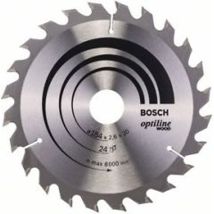 Griešanas disks kokam Bosch OPTILINE WOOD; 184x2,6x30,0 mm; Z24; 15°