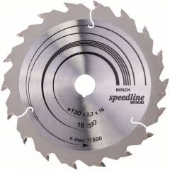 Griešanas disks kokam Bosch SPEEDLINE WOOD; 130x2,2x16,0 mm; Z18; 15°