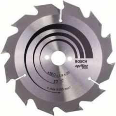 Griešanas disks kokam Bosch OPTILINE WOOD; 160x1,8x20,0 mm; Z12; 15°