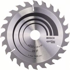 Griešanas disks kokam Bosch OPTILINE WOOD; 210x2,8x30,0 mm; Z24; 15°