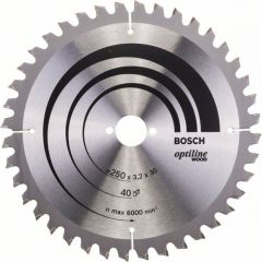 Griešanas disks kokam Bosch OPTILINE WOOD; 250x3,2x30,0 mm; Z40; -5°