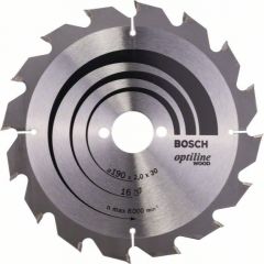 Griešanas disks kokam Bosch OPTILINE WOOD; 190x2x30,0 mm; Z16; 15°