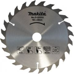 Griešanas disks kokam Makita; 165x2x20,0 mm; Z24; 20° Zāģripas