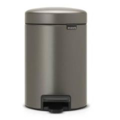 Brabantia atkritumu tvertne ar pedāli NewIcon, 3l, platinum