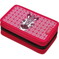 Herlitz TriCase Cute Animals Zebra, pencil case (red, 31 pieces)