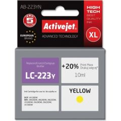 Activejet AB-223YN ink for Brother printer; Brother LC223Y replacement; Supreme; 10 ml; yellow Tintes printeru izejmateriāli