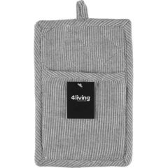 Paliktnis karstumizturīgs 4Living strīpains pelēks 16x24cm Jaunumi -Dārzam