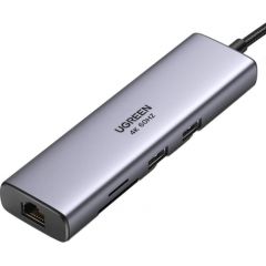 Adapter Hub UGREEN, USB-C to 2x USB 3.0, HDMI, RJ45, SD/TF