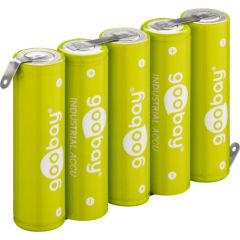 Goobay 5x AA (Mignon) - 2100 mAh, Solder tail (Z),(NiMH), 6 V Baterijas un akumulatori