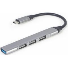 USB Centrmezgls Gembird USB Type-C 4-port Silver