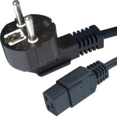 Gembird Type F/C19 1.8m Black Power plug type F C19 coupler