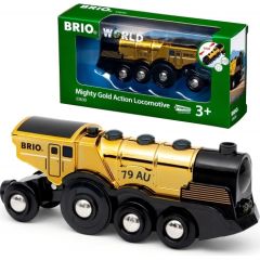 BRIO Golden battery locomotive with light and sound, railway