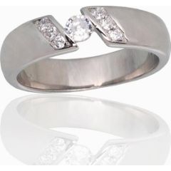 Серебряное кольцо #2101797(PRh-Gr)_CZ, Серебро 925°, родий (покрытие), Цирконы, Размер: 18.5, 4.7 гр.
