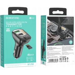 Borofone BC41 automašīnas FM raidītājs USB | Micro SD | Bluetooth 5.0 | FLAC | QC 3.0A
