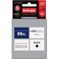Activejet AH-88BRX HP Printer Ink, Compatible with HP 88XL C9396AE;  Premium;  80 ml;  black. Prints 20% more.