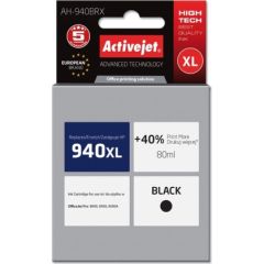 Activejet AH-940BRX Ink Cartridge for HP Printer, Compatible with HP 940XL C4906AE;  Premium;  80 ml;  black. Prints 40% more.