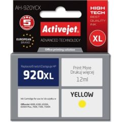 Activejet AH-920YCX HP Printer Ink, Compatible for HP 920XL CD974AE;  Premium;  12 ml;  yellow. Tintes printeru izejmateriāli