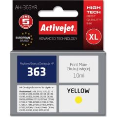 Activejet Ink Cartridge AH-363YR for HP Printer, Compatible for HP 363 C8773EE;  Premium;  10 ml;  yellow.