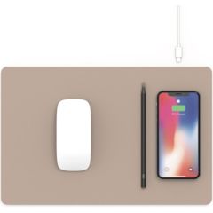 POUT HANDS3  PRO - Mouse pad with high-speed wireless charging, latte cream