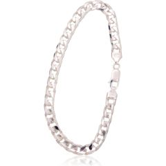 Серебряная цепочка Картье 6 мм, алмазная обработка граней #2400146-bracelet, Серебро 925°, длина: 23 см, 17.5 гр.