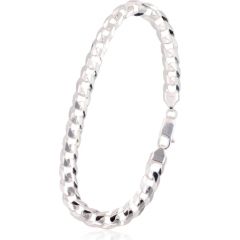 Серебряная цепочка Картье 6.9 мм, алмазная обработка граней #2400063-bracelet, Серебро 925°, длина: 22 см, 16.7 гр.