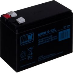 MPL MW POWER MWH 5-12L UPS battery Lead-acid accumulator VRLA AGM Maintenance-free 12 V 6 Ah Black