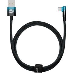 Cable USB A Plug - USB C Plug 90° Angled 1.0m 100W, Blue / Black MVP ElbowBASEUS