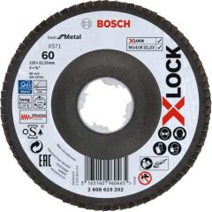 Bosch X-LOCK serrated lock washer X571 Best for Metal, 125mm, grinding wheel (O 125mm, K 80, angled version)
