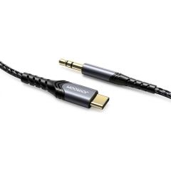 Joyroom stereo audio AUX cable 3,5 mm mini jack - USB Type C for smartphone 1 m black (SY-A03)