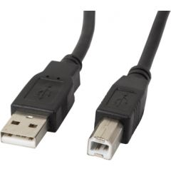 Lanberg CA-USBA-10CC-0010-BK USB cable 1 m USB 2.0 USB B Black Data USB kabeļi
