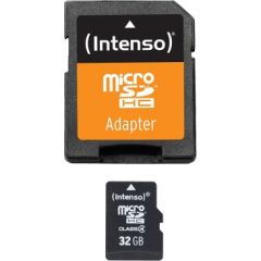 Intenso microSD 32GB 5/21 Class 4 +AD Atmiņas kartes micro SD SDHC