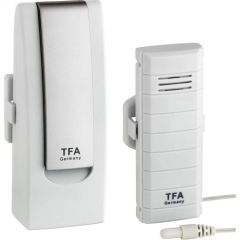 TFA weather station set with temperature transmitter with waterproof cable probe (white)