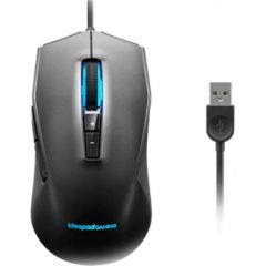 Lenovo IdeaPad Gaming M100 RGB Gaming Mouse, Black, Ergonomic shape; 2 zone RGB; 7-colour circulating backlight; 1000 rps report rate, Wired via USB 2.0