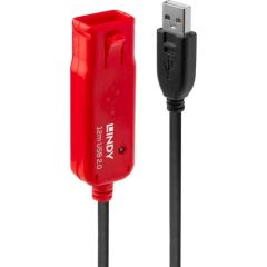 Lindy USB 2.0 Active Extension Cable Pro (black/red, 12 meters)