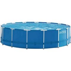 Intex Frame Pool Set Rondo, 457 x 122cm, swimming pool (dark blue/white, cartridge filter system ECO 638R)
