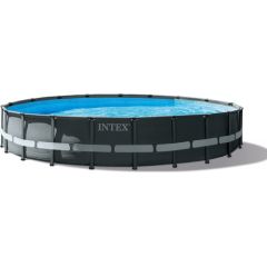 Intex Frame Pool Set Ultra Rondo XTR   610 x 122cm, swimming pool (dark grey/blue, sand filter system SF80220RC-2)