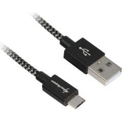 Sharkoon USB 2.0 A-B black / grey 1.0m - Aluminum + Braid
