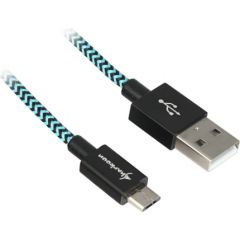 Sharkoon USB 2.0 A-B black / blue 0.5m - Aluminum + Braid