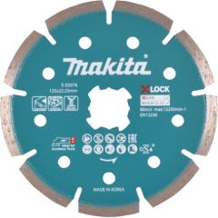 Segmentu disks sausajai un slapjajai griešanai Makita X-Lock; 125 mm
