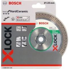 Dimanta griešanas disks Bosch XLOCK Best for Hard Ceramic; 125 mm